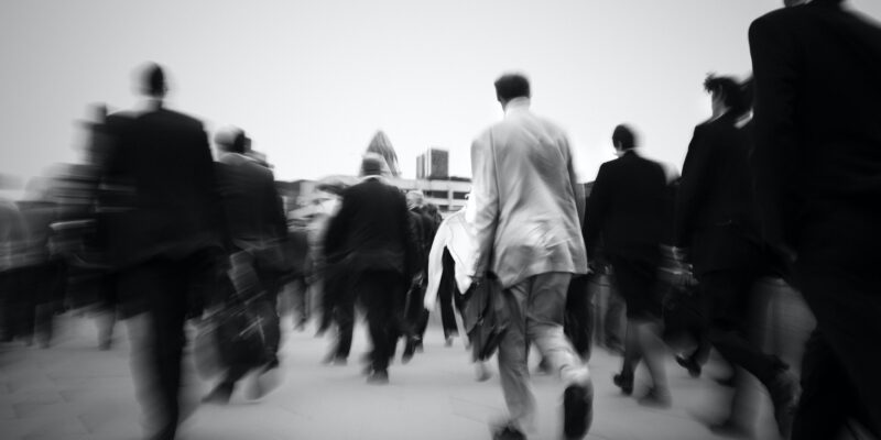 Crowd Of Businessmen On Their Way To Work