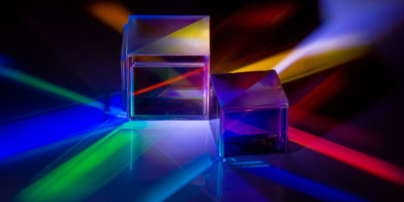 the light spectrum reflected from a crystal cube